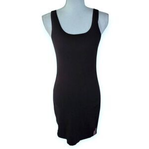 I JOAH BLACK BODYCON TANK DRESS W/RED & WHITE STRIPE ON SIDES SZ.M EUC.